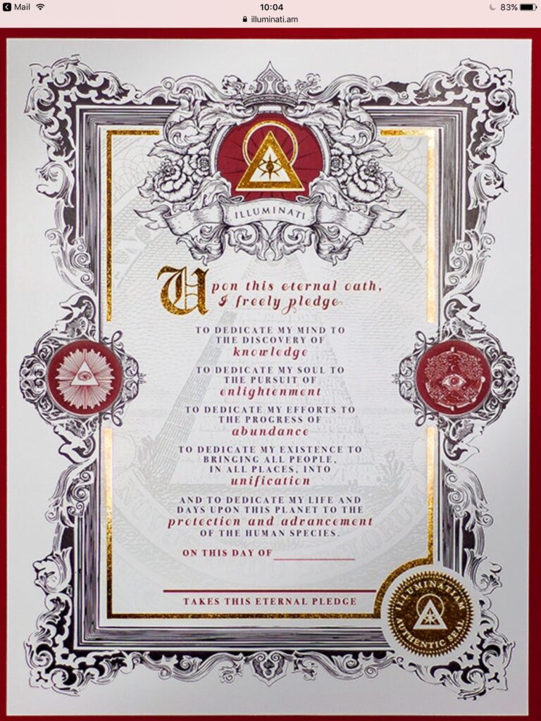 Illuminati invitation letter
