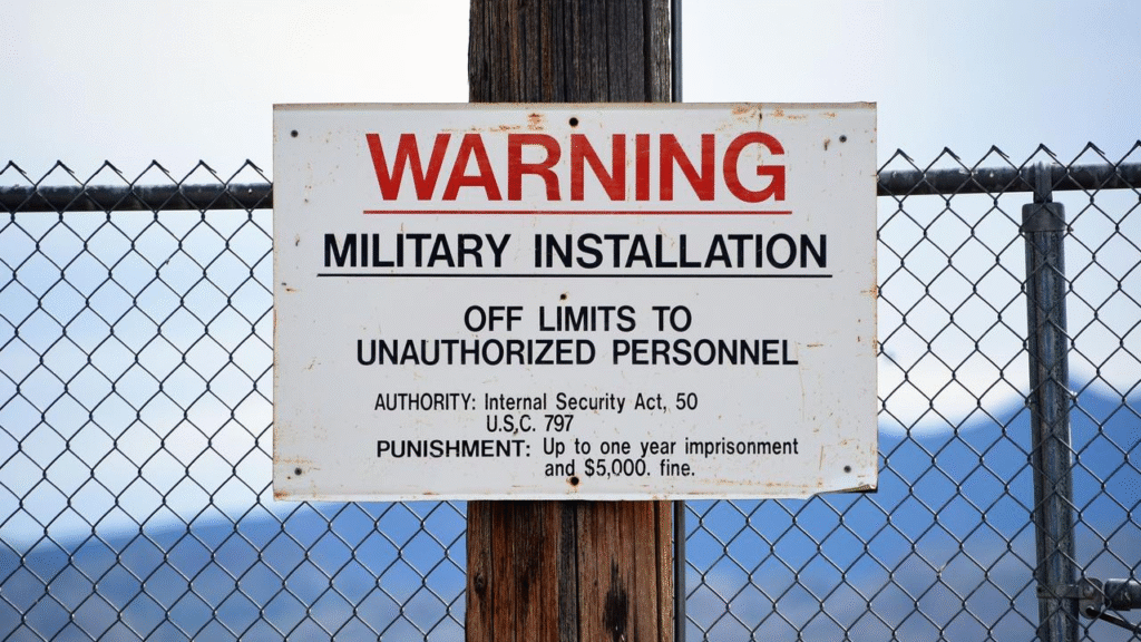  The high security gates guarding the secret installations at area 51
