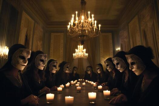 Professional group of individuals networking at a high level event representing the coconut cult community values.