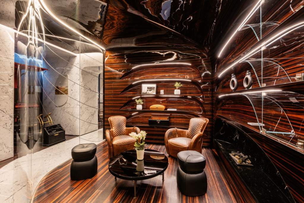 Inside a modern luxury venue reflecting seu illuminati trends in Rome